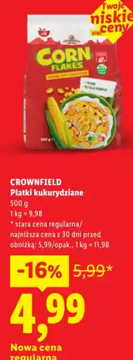 Lidl CROWNFIELD Płatki kukurydziane oferta