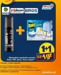 Carrefour Wszystkie repelenty marek: Raid, Off!, Bros, Vaco, Expel oferta