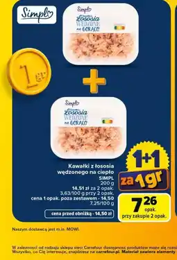 Carrefour Kawałki z łososia wędzonego na ciepło SIMPL oferta