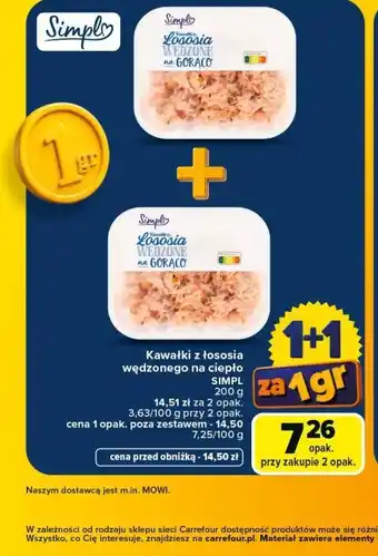 Carrefour Kawałki z łososia wędzonego na ciepło SIMPL oferta