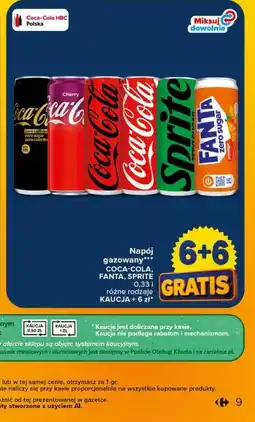Carrefour Napój gazowany Coca-Cola, Fanta, Sprite oferta