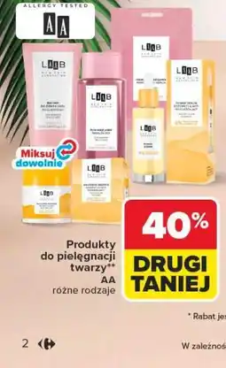 Carrefour Produkty do pielęgnacji twarzy AA oferta