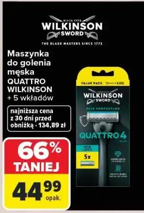 Maszynka do golenia męska Quattro Wilkinson + 5 wkładów
