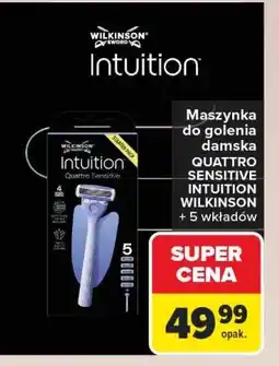 Carrefour Maszynka do golenia damska Quattro Sensitive Intuition Wilkinson + 5 wkładów oferta