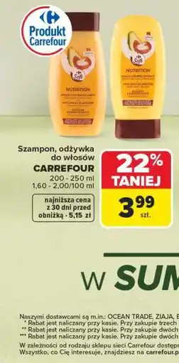 Carrefour Szampon, odżywka do włosów CARREFOUR oferta