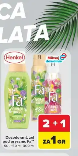 Carrefour Dezodorant, żel pod prysznic Fa oferta