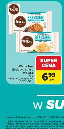 Carrefour Wafle bez dodatku cukru Wawel oferta