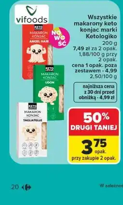 Carrefour Wszystkie makarony keto konjac marki Ketoligoko oferta
