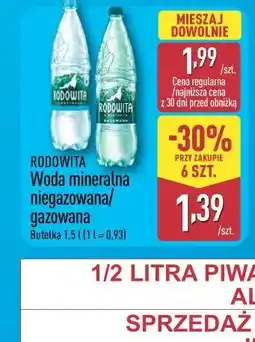 ALDI Rodowita Woda mineralna niegazowana / gazowana oferta
