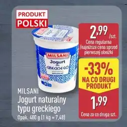 ALDI Milsani Jogurt naturalny typu greckiego oferta