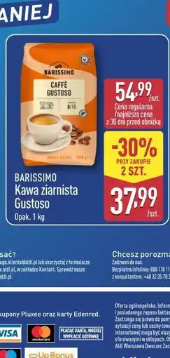 ALDI BARISSIMO Kawa ziarnista Gustoso oferta