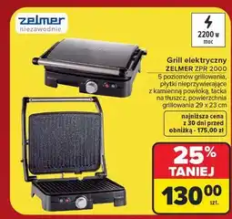 Carrefour Grill elektryczny zpr2000 Zelmer oferta