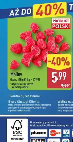 ALDI Maliny oferta
