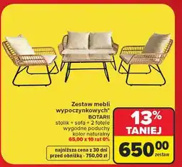 Carrefour Zestaw mebli wypoczynkowych botarii kolor naturalny oferta