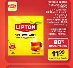 Carrefour Herbata czarna YELLOW LABEL LIPTON oferta