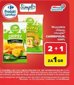 Carrefour Wszystkie chipsy, chrupki* CARREFOUR, SIMPL oferta