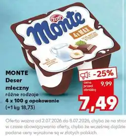 Kaufland Monte Deser mleczny oferta