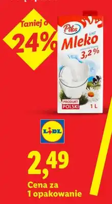 Lidl Mleko UHT 3,2% Pilos oferta
