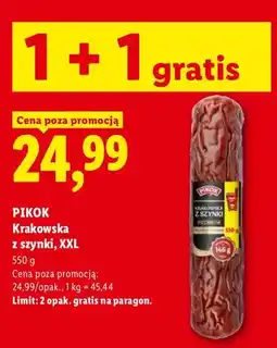 Lidl Krakowska z szynki Pikok XXL oferta