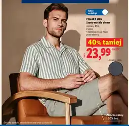 Lidl Szorty męskie z lnem Esmara Men oferta