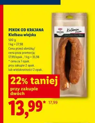 Lidl Kiełbasa wiejska Pikok od Krajana oferta