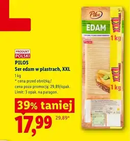 Lidl Ser edam w plastrach XXL Pilos oferta