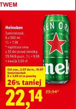 Lidl Piwo Heineken 6-pak oferta