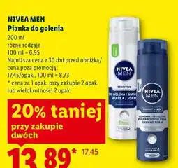 Lidl Pianka do golenia Nivea Men Sensitive oferta