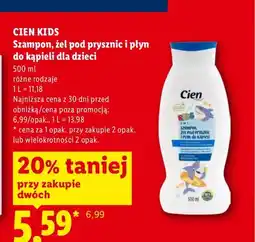 Lidl Szampon żel pod prysznic i płyn do kąpieli dla dzieci Cien Kids oferta