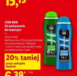 Lidl Żel pod prysznic dla mężczyzn Cien Men Energy oferta