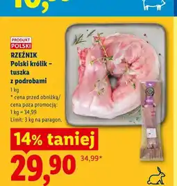 Lidl Polski królik - tuszka z podrobami Rzeźnik oferta
