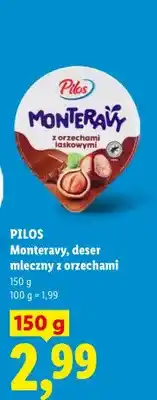 Lidl Deser mleczny Monteravy z orzechami laskowymi Pilos oferta