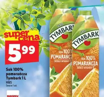 Topaz Sok 100% pomarańcza Tymbark oferta