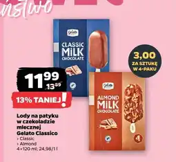 Netto Lody na patyku w czekoladzie mlecznej Gelato Classico Classic 4-pak oferta