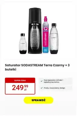 Media Expert Saturator Sodastream Terra Czarny + 3 butelki oferta