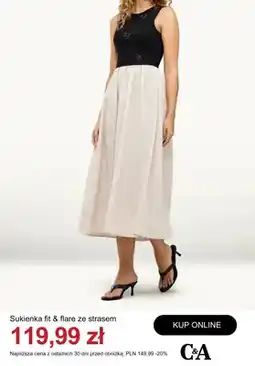 C&A Sukienka fit & flare ze strasem C&A oferta