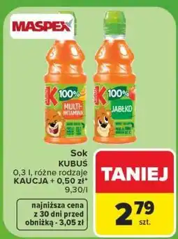 Carrefour MASPEX Sok Kubuś oferta