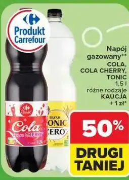 Carrefour Produkt Carrefour Napój gazowany Cola, Cola Cherry, Tonic oferta
