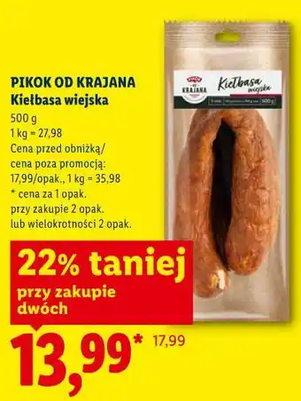 Lidl PIKOK OD KRAJANA Kiełbasa wiejska oferta