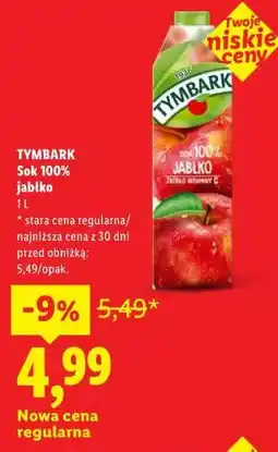 Lidl Tymbark Sok 100% jabłko oferta