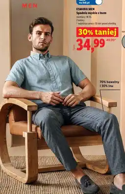 Lidl ESMARA MEN Spodnie męskie z lnem oferta