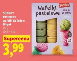 Lidl SONDEY Pastelowe wafelki do lodów, 18-pak oferta