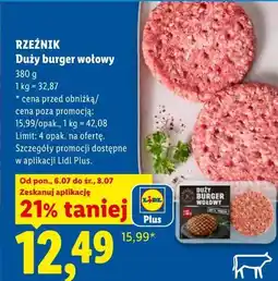 Lidl RZEŹNIK Duży burger wołowy oferta