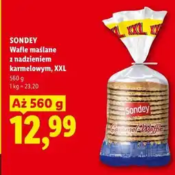 Lidl Sondey Wafle maślane z nadzieniem karmelowym, XXL oferta