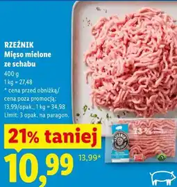 Lidl RZEŹNIK Mięso mielone ze schabu oferta
