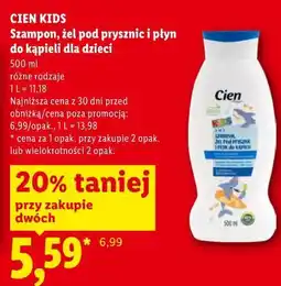 Lidl CIEN KIDS Szampon, żel pod prysznic i płyn do kąpieli dla dzieci oferta