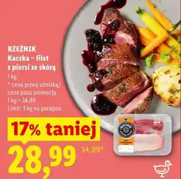 Lidl RZEŹNIK Kaczka - filet z piersi ze skórą oferta