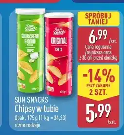 ALDI Chipsy w tubie Sour Cream & Onion Sun Snacks oferta