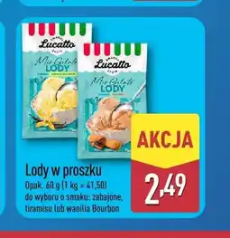 ALDI Lody w proszku o smaku tiramisu Lucatto oferta