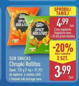 ALDI Chrupki Rollitos o smaku chili i limonki Sun Snacks oferta